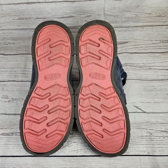 Keen Shoes For Kids Hikeport 2 Blue Pink 2 Strap Size 6 Outdoors Waterproof USED - Picture 4 of 15